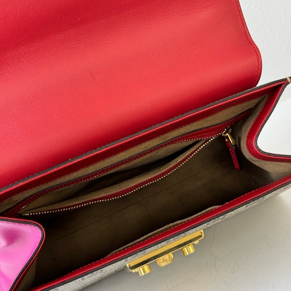 Gucci Padlock GG Coated Canvas And Leather Top Handle Bag - Picture 15 of 16